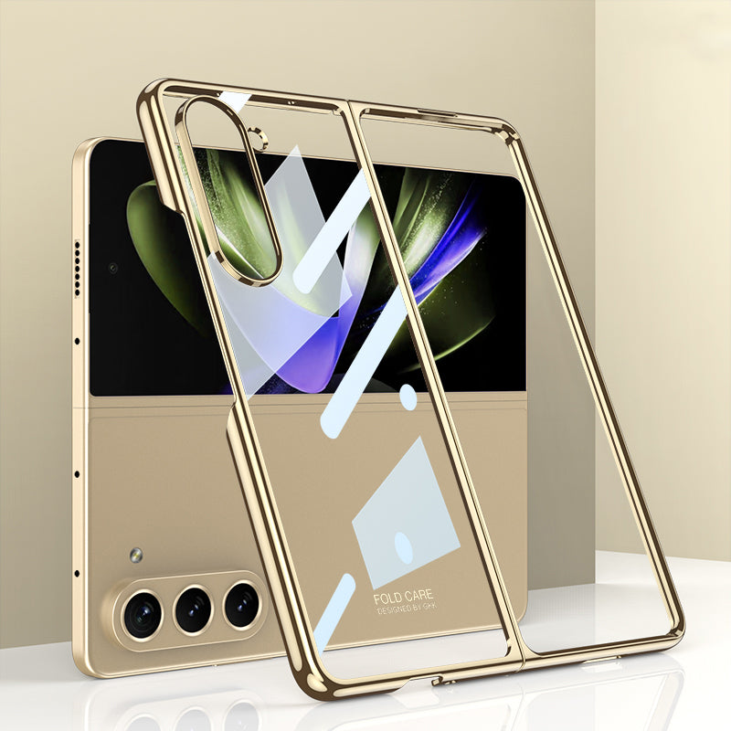 Pouzdro na telefon GKK Hard PC pro Samsung Galaxy Z Fold5 5G s galvanickým pokovováním Ultra Clear Anti-Drop Phone Cover Pouzdro na telefon GKK Hard PC pro Samsung Galaxy Z Fold5 5G s galvanickým pokovováním Ultra Clear Anti-Drop Phone Cover